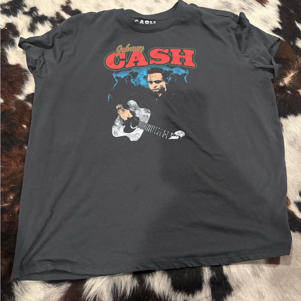 Torrid Charcoal Graphic Tee with Red and Blue Details Oversized